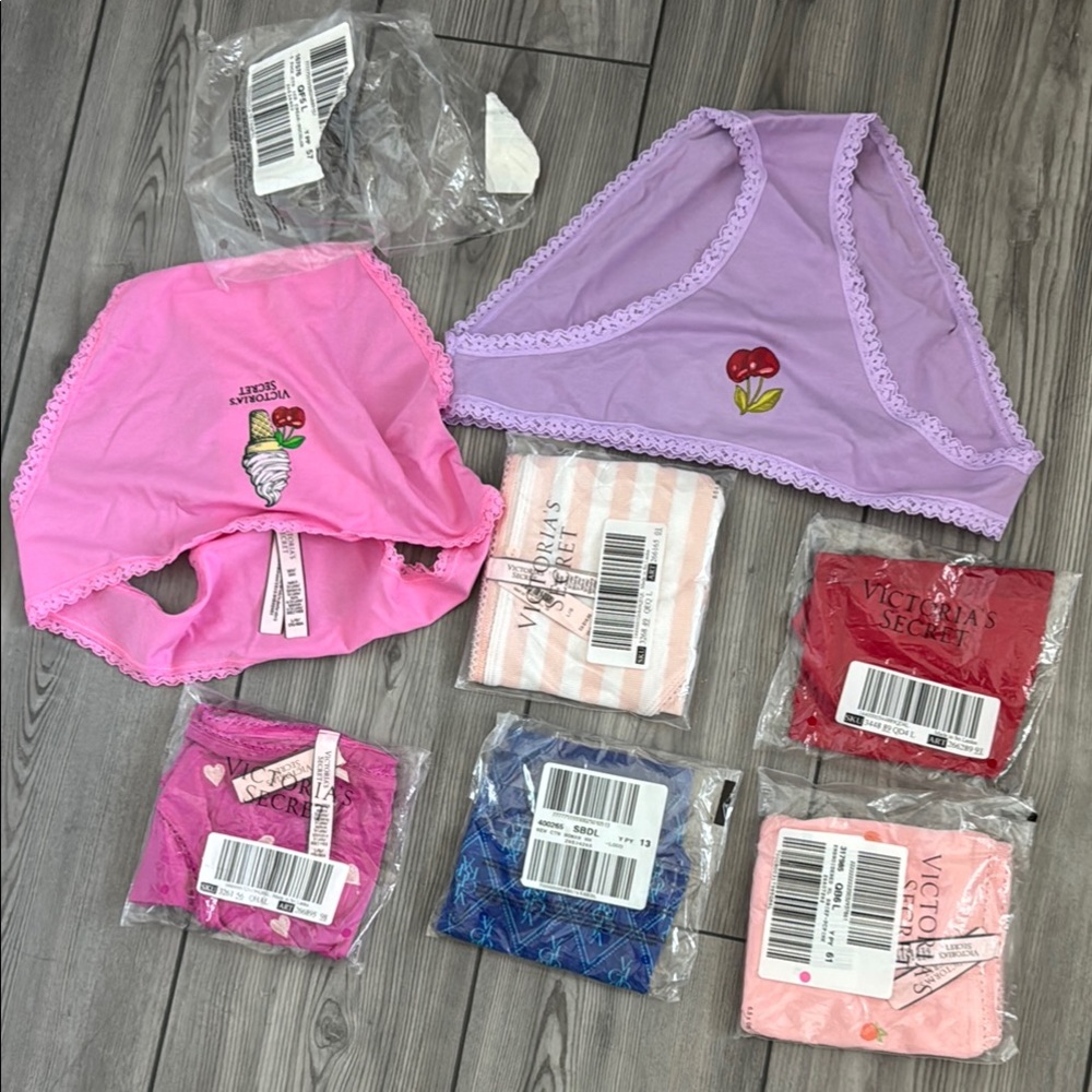 Victoria's Secret Pink and Lavender 7 panties cotton- bikini L